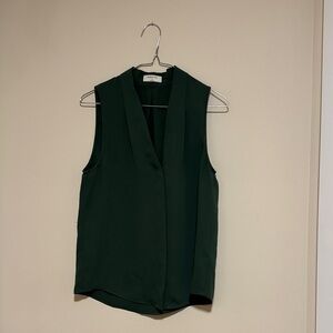 Aritzia Babaton SLEEVELESS POWER BLOUSE Dark Green - DIONYSUS - Size S